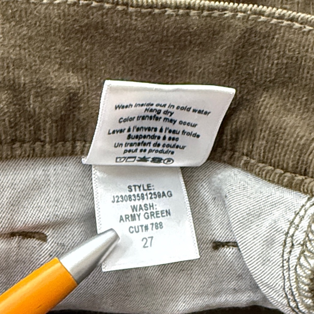 Veronica Beard The Cameron High Rise Bootcut Army Green Corduroy Pants Size 27 - Picture 11 of 12